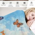 thumbnail image 3 of Orinice Butterfly and Colorful Flower Blanket, Soft Warm Cozy Flannel Throw - Plush Lightweight Blankets for Travel, Decor, Bedroom, Office - Ideal Gifts for Adults Kids Women Men   50x60in, 3 of 6