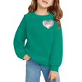 thumbnail image 6 of KAUOD Girls Cotton Crew Neck Sweatshirts Cute Heart Print Ribbed Cuffs Pullover Sweater Teen Kids Long Sleeve Shirt Tops, 6 of 6