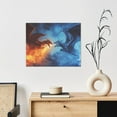 thumbnail image 6 of Gukieu Red And Blue Fire Dragon A Print Canvas Decorative Hanging Painting, Waterproof Art Wall Decoration with Frame, Suitable for Living Room, Bedroom, 6 of 6