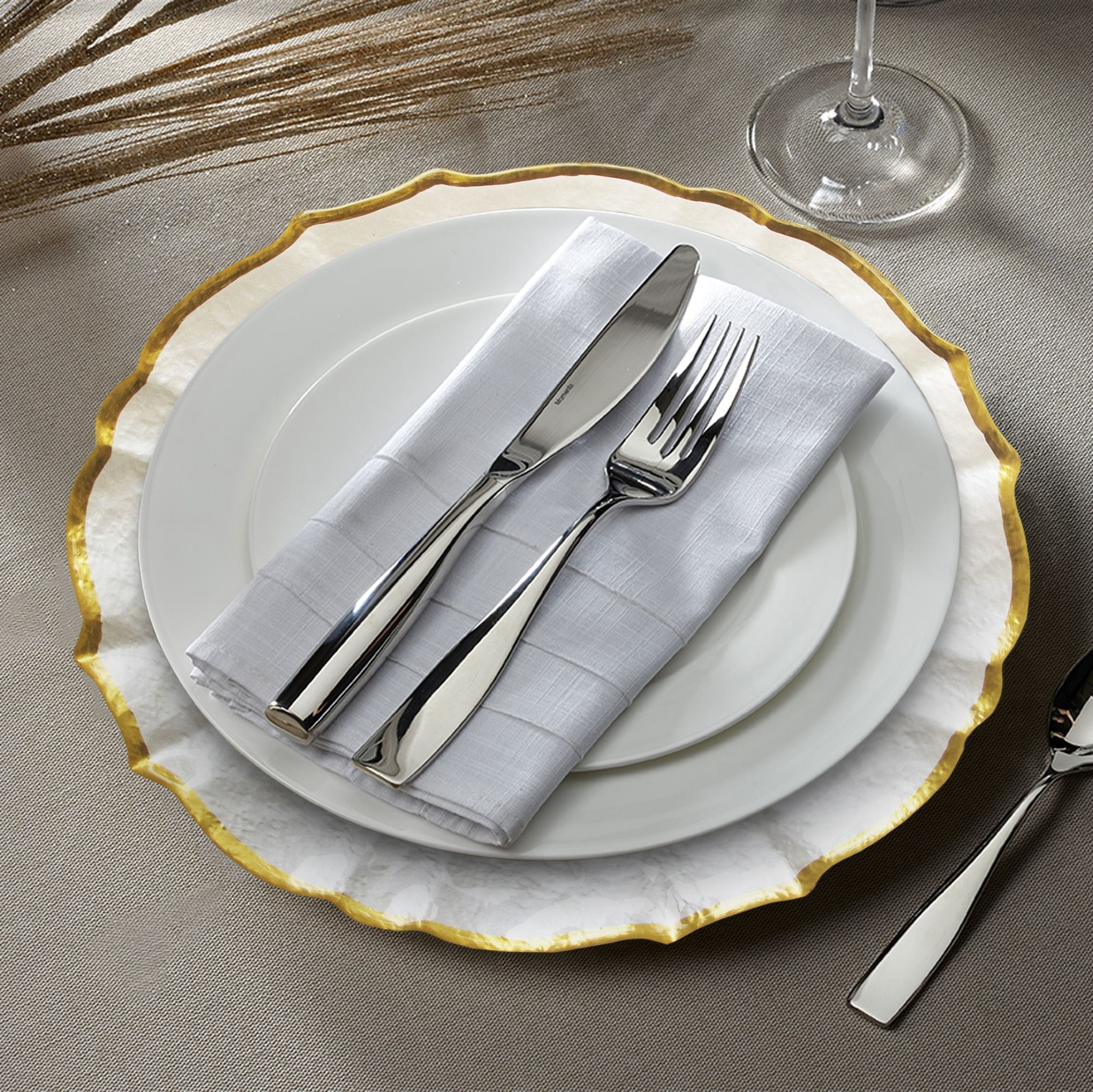 American Atelier Ice Queen with Gold 13” Under Plate