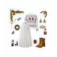 thumbnail image 4 of Jaimenalin Women'S Chiffon Elastic High Waist Pleated A-Line Flared Maxi Skirts White XXL, 4 of 8