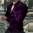 thumbnail image 1 of Camisa de hombre con estampado geométrico cuadrado de color 3D, camisa de manga larga con botones estampada para exteriores, diseño de moda informal, 1 of 6