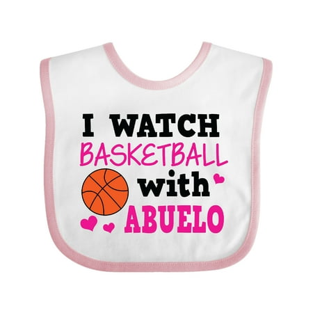 

Inktastic I Watch Basketball with Abuelo Gift Baby Girl Bib