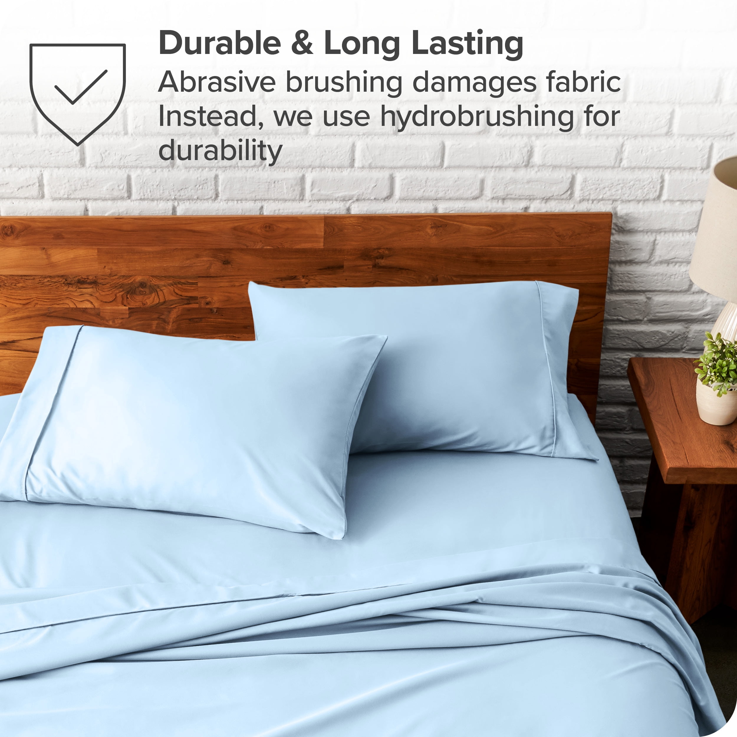 Bare Home Light Blue Microfiber Pillowcase Set, Hypoallergenic, King Set of 2