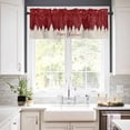 thumbnail image 3 of Merry Christmas Kitchen Curtains and Valances Set, Xmas Tree Forest Snowflake Red Rod Pocket Window Valance 18 Inch Window Curtain Panels for Living Room Bedroom Laundry, 27.5x24in, 3 Pieces, 3 of 7