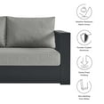 thumbnail image 4 of Modular Lounge Sectional Sofa Set, Grey Gray, Aluminum Metal, Outdoor Patio Balcony Cafe Bistro Garden Hospitality Restaurant, Modern Contemporary HB36640, 4 of 8