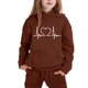 thumbnail image 5 of Conjunto de sudadera con capucha de manga larga para niños con estampado en forma de corazón y pantalones deportivos con lazo en las piernas, conjunto deportivo informal de dos piezas para niños, poli, 5 of 5