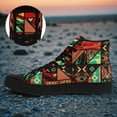 thumbnail image 2 of Coolcustomize Men's High-Top Ethnic Style Sneakers - Vibrant Geometric Pattern, Breathable Fabric Upper & Lining, Casual Streetwear, Running & Daily Wear - All-Season Comfort, Versatile Footwear, 2 of 10