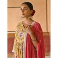 thumbnail image 7 of Janasya Indian Women's Yellow Cotton Floral Print Kurta with Palazzo and Dupatta, 7 of 7