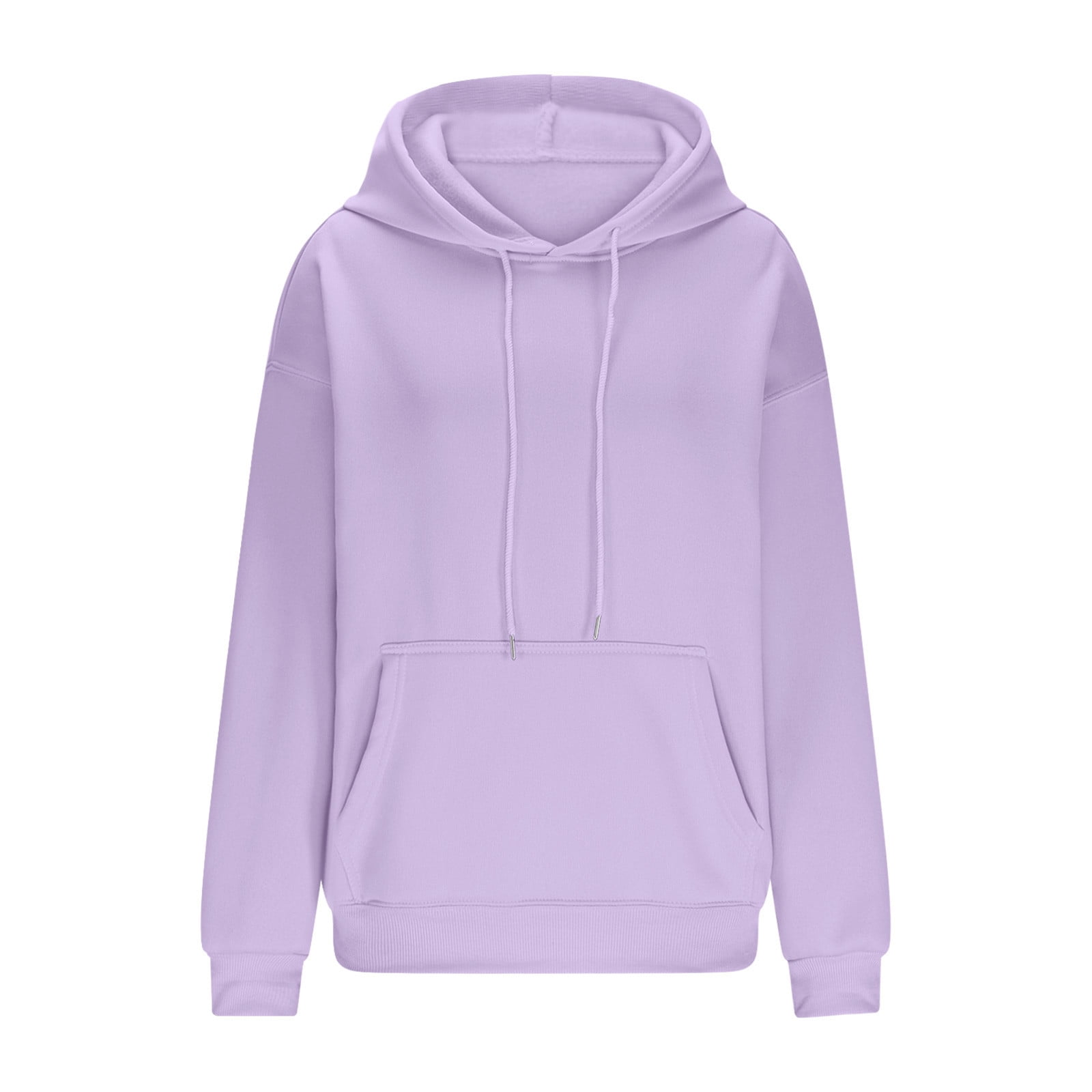Plus Size Hoodies for Women with Front Pocket Pullover Fleece Lined Sweatshirts Ladies Casual Solid Loose Basic Comfort Hooded Tops XS-5X