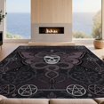 thumbnail image 2 of Design&I 9'x12' Washable Area Rug Snag-Free Skull Moth Whimsigoth Pentagram Border Moody Snake Gothic Round Playful for Dining Room, Basement, Large Office, 2 of 7