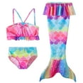 thumbnail image 1 of Ediodpoh 3 Piece Girls Swimsuit Bathing Suit Bikini Tail Set for Girls 3 9 Years Kids Swimsuits Girls' Swimwear Multicolour 8-9 Years, 1 of 7