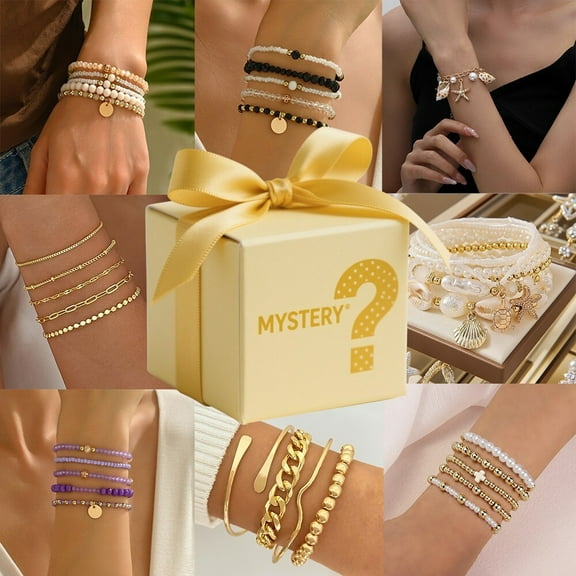 Women's Bracelet Mystery Blind Box - 8 different styles of elegant and luxurious women's necklaces, 12.5% chance of winning each piece, random color and style, limited to 1 piece per order.