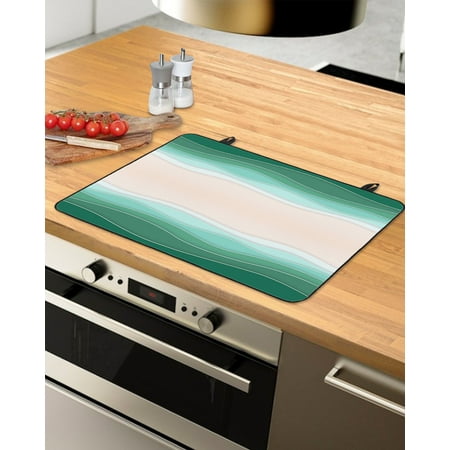 

Teal Turquoise Ombre Stove Top Covers for Electric Stove Heat Insulation Fireproof Glass Cooktop Cover Counter Top Glass Stove Cover for Prevent Scratches 36 x21 Modern Abstract Art Aesthetics