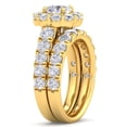 thumbnail image 2 of Pompeii 4Ct Diamond Halo Engagement Wedding Ring Set White Yellow or Rose Gold Lab Grown, 2 of 6