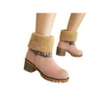 thumbnail image 3 of Frontwalk Women Snow Boots Mid-Calf Warm Shoes Plush Lined Winter Boot Work Casual Ladies Pull On Pink 5, 3 of 5