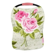 ABPHQTO Floral Pink Roses Nursing Cover Baby Breastfeeding Infant Feeding Cover Baby Car Seat Cover Infant Stroller Cover Carseat Canopy Breathable