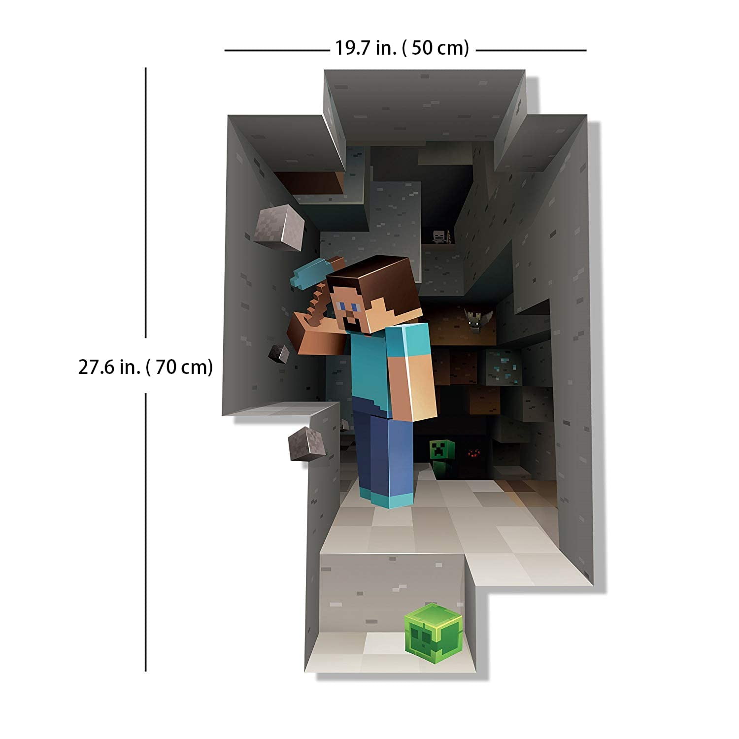 Wall Decals Set of 2 Digging Wall Sticker For Mineworld Theme Kids Bedroom Poster Room Decor