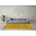 thumbnail image 3 of Ahgly Company Machine Washable Indoor Square Abstract Yellow Modern Area Rugs, 4' Square, 3 of 4