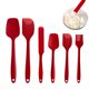 thumbnail image 1 of Juego de espátula de silicona, 6 piezas de utensilios de cocina de calidad alimentaria con espátula térmica con cepillo de silicona, rojo, 1 of 6