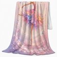 thumbnail image 2 of Enchanting Ballerina Butterfly Whimsical, Festive Pet Portrait Pattern, Warm Flannel Blanket for Living Room and Bedroom, Cat Lovers Just Because Gift, Pet Lover Home Decor, 2 of 6
