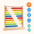 thumbnail image 3 of Wooden Abacus Maths Games with 100 Beads for Kids, 3 of 5