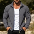 thumbnail image 6 of SGFCWSX Men's Windbreaker Water Resistant Windproof Stand Collar Full Zip Zipper Pockets Casual Athletic Jacket Dark Gray Size S, 6 of 9