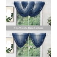 thumbnail image 5 of Navy Blue Ice Hockey Waterfall Valances for Windows, Winter Sports Ball Games Ombre Kitchen Sheer Valance Curtains, Rod Pocket Elegant Swag Valances for Living Room Bedroom, 47.2"x38.5", 2 Panel, 5 of 8