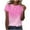 New/Hot Pink, variant on Otvok Womens Casual Sparkling Crystal Printed Round Neck Short Sleeved Tops