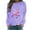 Purple, variant on WREESH Women's Pink Ribbon Print Sweatshirt Long Sleeve Loose Fit Casual Top Brown