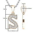 thumbnail image 4 of Dazzlingrock Collection 0.10 Carat (ctw) Round Diamond Fancy Letter 'S' Initial Pendant 1/10 CT, 14K Rose Gold, 4 of 6
