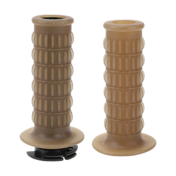 Unique Bargains 7/8" 22mm 15/16" 24mm Motorcycle Hand Grips Cover Kit Non Slip TPU Handlebar End Grips for Motorcycle Scooter Bicycle ATV Coffee 1 Set