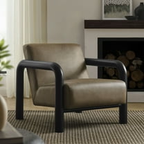 Modway Sereno Vegan Leather Accent Chair in Mushroom Black by Modway