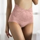 thumbnail image 4 of Gibobby Ropa interior para mujer de encaje Ropa interior de encaje para mujer, talla grande, cintura alta, algodón, cubierta completa(Rosa,M), 4 of 5