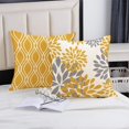 thumbnail image 5 of Decorative Geometric Yellow Grey 18 x 18 Inches Throw Pillow Covers - Modern Pattern Linen Square Pillow Cushion Case for Sofa Couch Bed Home Decor Outdoor (18" x 18", Yellow), 5 of 7