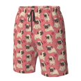 thumbnail image 4 of Adobk Cute French Bulldog Print Men's Swim Trunks Hawaiian Bathing Suit Swimsuits Beach Shorts with Pockets-, 4 of 6