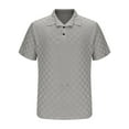 thumbnail image 5 of Mens' Sport Shirt Plus Size Plus Size Turn Down Collar Printed Lightweight Tops Polos Shirts for Men Summer Casual Pullover Blouses T-Shirts Gray S, 5 of 6