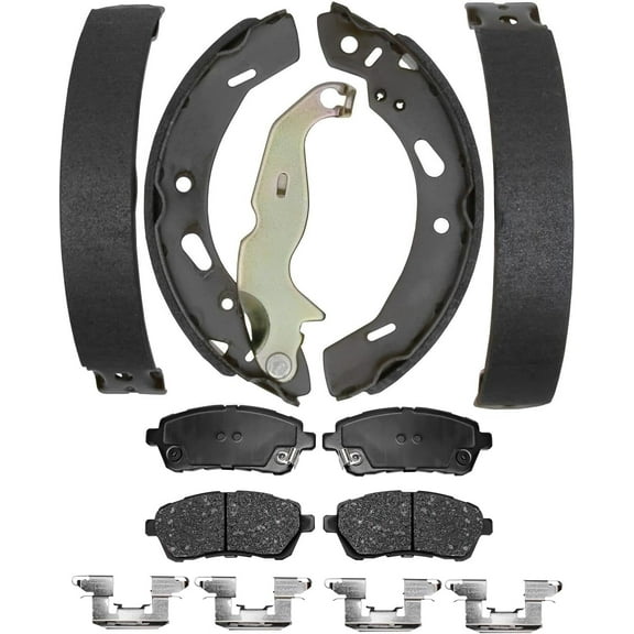 Detroit Axle - Front Ceramic Brake Pads   Rear Brake Shoes Replacement for 2011-2019 Ford Fiesta - 4pc Set