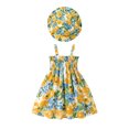thumbnail image 3 of Busydd 3 Months-3 Years Baby Girl Dress with Hat Fashion Floral Print Sleeveless Sundress Casual Summer Cute Girls Dresses 18-24 Months, 3 of 9