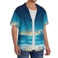 thumbnail image 2 of Yiaed Night Sky Beach Scene Print Mens Casual Wrinkle Free Shirts Short Sleeve Button Down Summer Stretch Dress Shirt-4X-Large, 2 of 5