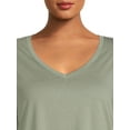 thumbnail image 3 of Terra & Sky Women's Plus Size V-Neck T-Shirt with Short Sleeves, 3 of 5