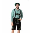 thumbnail image 2 of CHUMUD Men 3 Piece Sets Cotton Lederhosen Oktoberfest Outfit Costume for Halloween Beer Festival Parties, 2 of 9