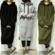 thumbnail image 5 of Las nuevas mujeres sueltan el vestido largo con capucha de la sudadera Los bolsillos sólidos la Irfora Vestido, 5 of 7