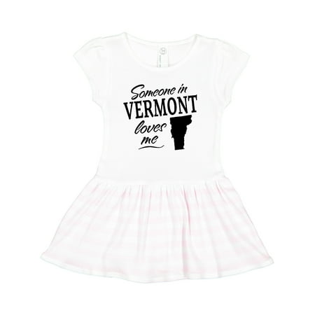 

Inktastic Someone in Vermont Loves Me Gift Toddler Girl Dress