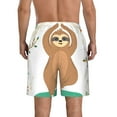 thumbnail image 3 of Disketp Men'S Swim Trunks Hawaiian Breathable Surf Beach Swimsuits Mesh Lining Beach Shorts With Pockets-Cute Sloth In Yoga Pose Tree, 3 of 9