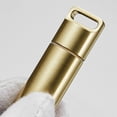 thumbnail image 3 of Waterproof Brass Pill Box Keychain - Compact Storage for Meds, First Aid, or Outdoor Gear, 3 of 8