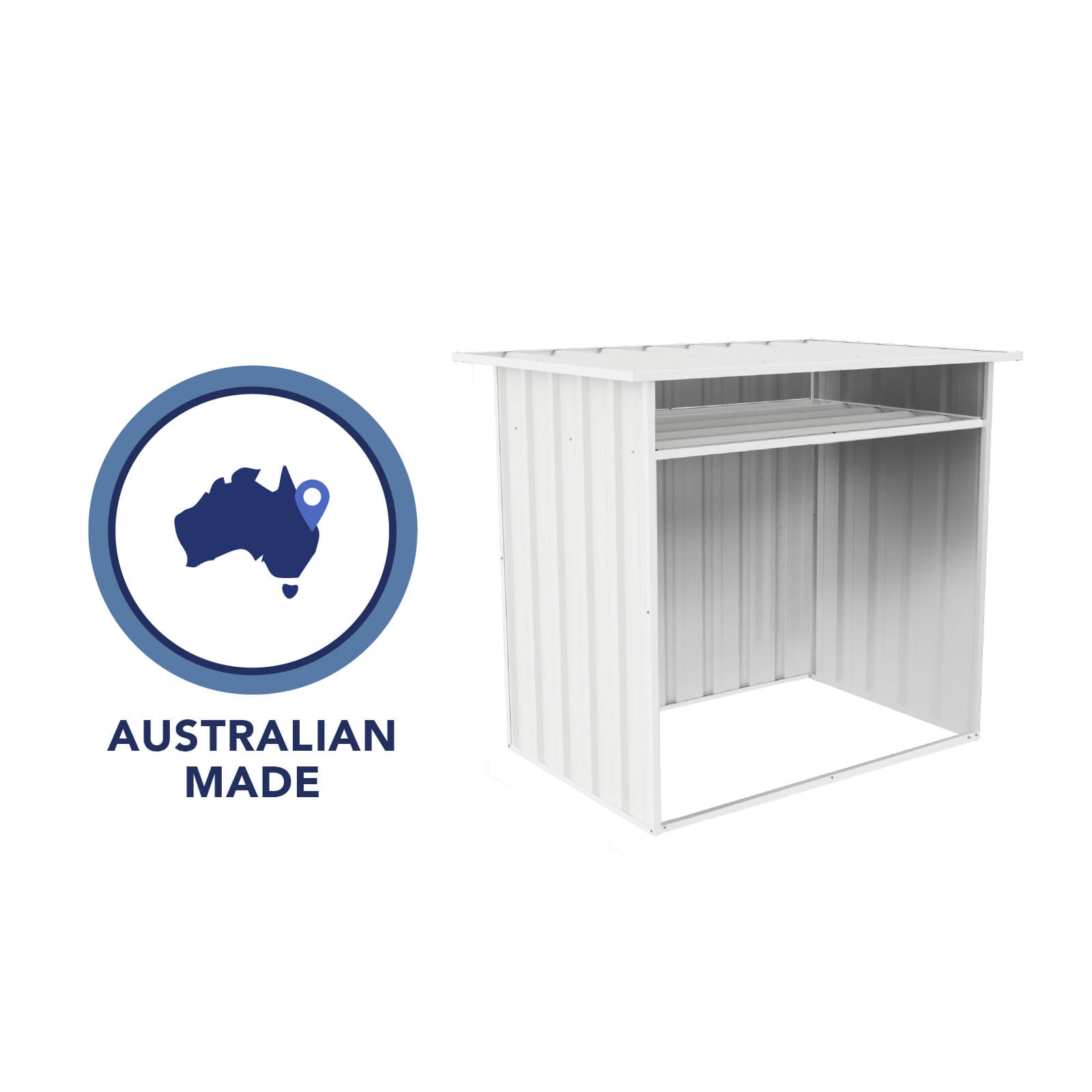 Absco Woodstore 4' x 2.5' x 3.7 Metal Storage Shed - Surfmist