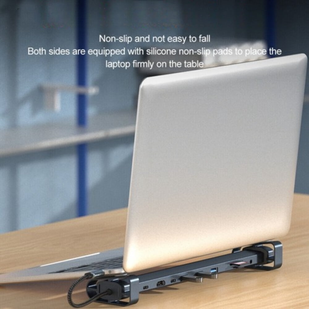 H36C 10 in1 USB C Hub Docking Station HDMI RJ45 USB 3.0 Audio SD/TF FOR PC Laptop
