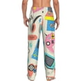 thumbnail image 3 of Uemuo Playing Video Games Pattern Men's Wide Leg Palazzo Lounge Pants with Pockets Light Weight Loose Comfy Casual Pajama Pants-X-Large, 3 of 9