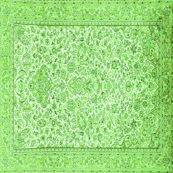 Ahgly Company Indoor Square Persian Green Traditional Area Rugs, 3' Square